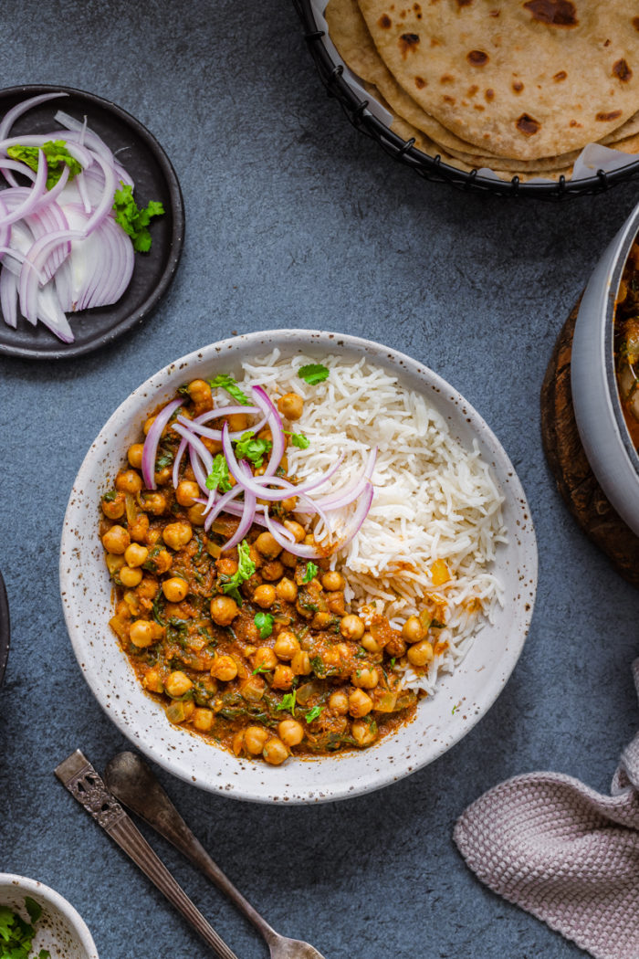 Roti Chana Masala Rice